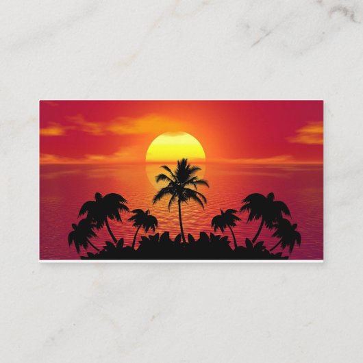 Nature Sunset Palm Trees illustration  名刺 (裏面)
