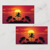 Nature Sunset Palm Trees illustration  名刺 (正面/裏面)