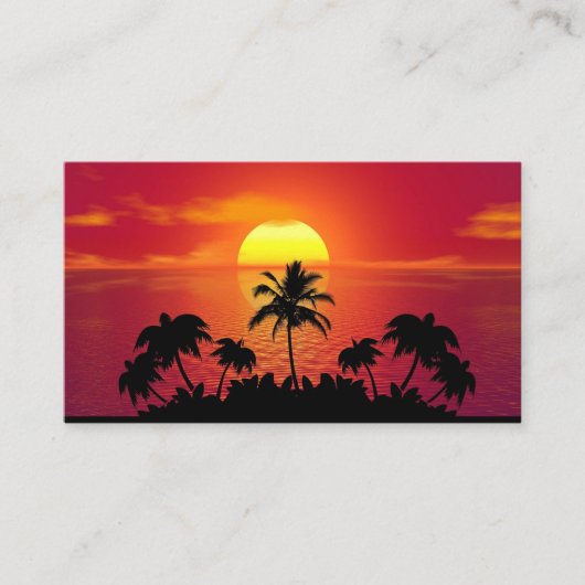 Nature Sunset Palm Trees illustration  名刺 (正面)