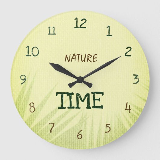 Nature Time Botanical Soft Green ラージ壁時計 (正面)