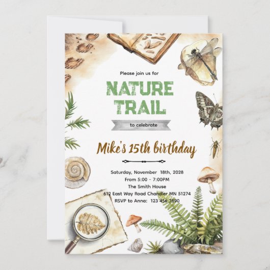 Nature Trail Birthday Invitation 招待状 (正面)