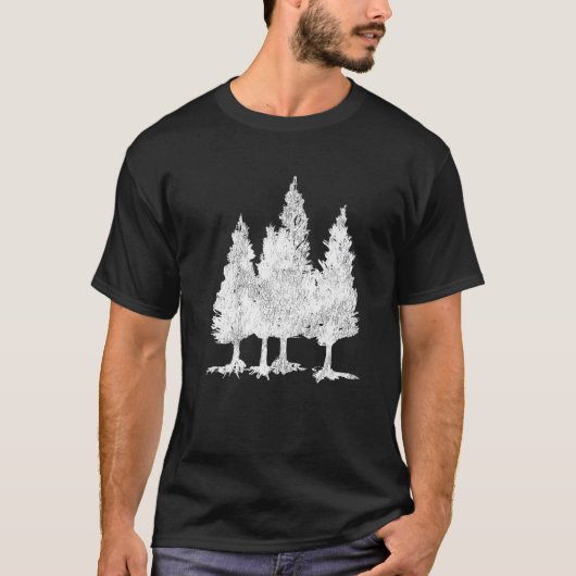 Nature Tree Take A Hiking Hike For Hiker Men Pines Tシャツ (正面)