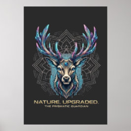 Nature Upgraded - Prismatic Crystal Deer Cyberpunk ポスター