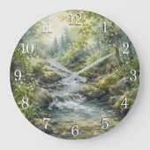 Nature Wall Clock — Botanical & Landscape Design ラージ壁時計 (正面)
