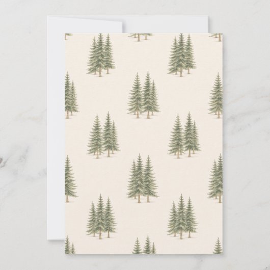 Nature Wedding with Pine Trees Mountain Landscape 招待状 (裏面)