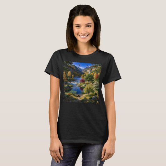 Nature Wilderness Scenery Mountains Waterfalls Tシャツ (正面フル)