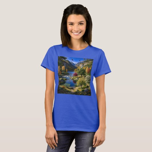 Nature Wilderness Scenery Mountains Waterfalls Tシャツ (正面フル)
