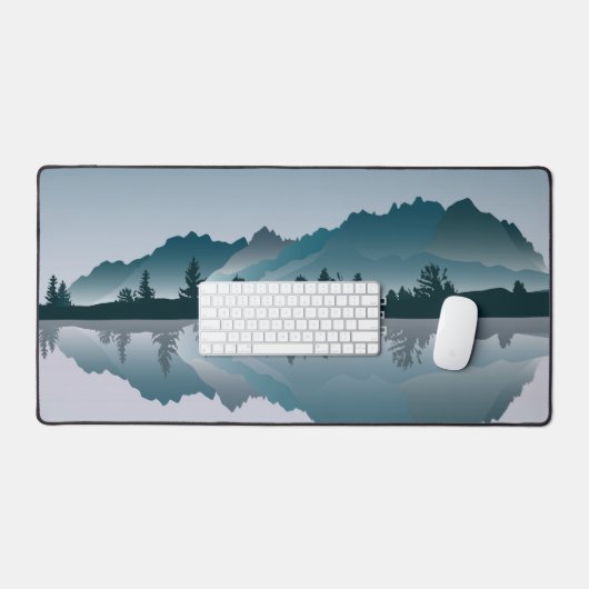 Nature's Beauty Mountain Reflection Desk Mat デスクマット (キーボード&マウス)