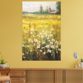 Nature's Canvas: Oil Painting of Wildflowers キャンバスプリント (インサイチュ (リビング))