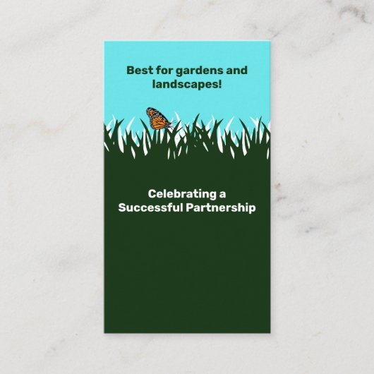 Nature's Collaboration: Lawn Butterfly Thank You 名刺 (正面)