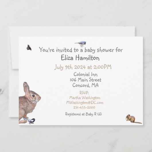 Nature's Delight-Baby shower：招待 招待状 (裏面)