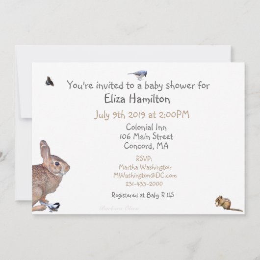 Nature's Delight-Baby shower：招待 招待状 (裏面)