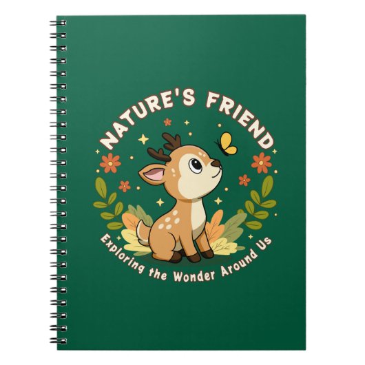 Nature's Friend Cute Fawn Woodland Animal ノートブック (正面)