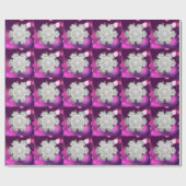 Nature's Geometry Snowflake Crystal Magenta Glow ラッピングペーパー (フラット)
