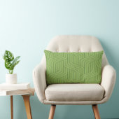 Nature's Green Geometric Line Throw Pillow ランバークッション (椅子)