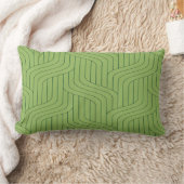 Nature's Green Geometric Line Throw Pillow ランバークッション (ブランケット)