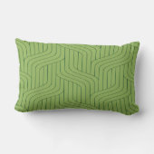 Nature's Green Geometric Line Throw Pillow ランバークッション (裏面)
