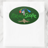 Naturescope Rosella Mascot 'Chip'ロゴシール(Gr) 楕円形シール (バッグ)