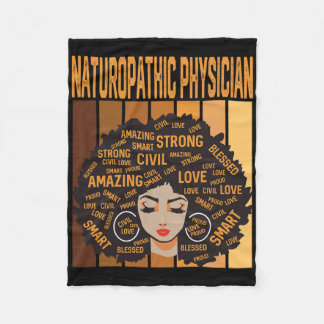 Naturopathic Physician Powerful Black History Mont フリースブランケット
