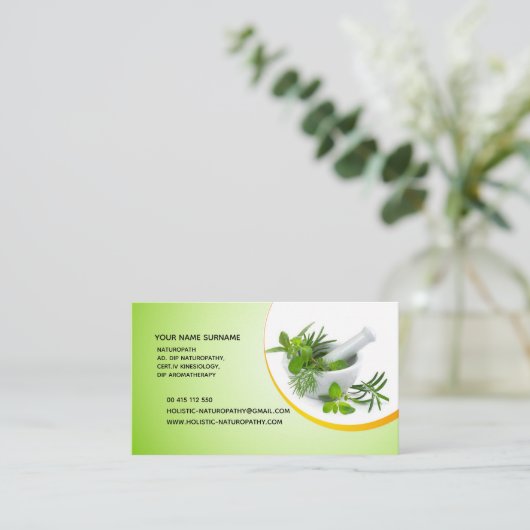 Naturopathyのホリスティックな治療の香りのセラピー 予約カード (スタンド正面)