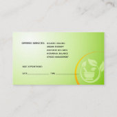 Naturopathyのホリスティックな治療の香りのセラピー 予約カード (裏面)