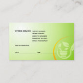 Naturopathyのホリスティックな治療の香りのセラピー 予約カード (裏面)