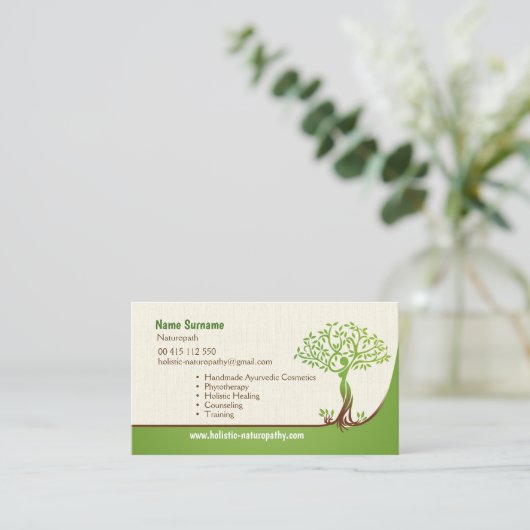 Naturopathyのホリスティックな治療の香りのセラピー 予約カード (スタンド正面)