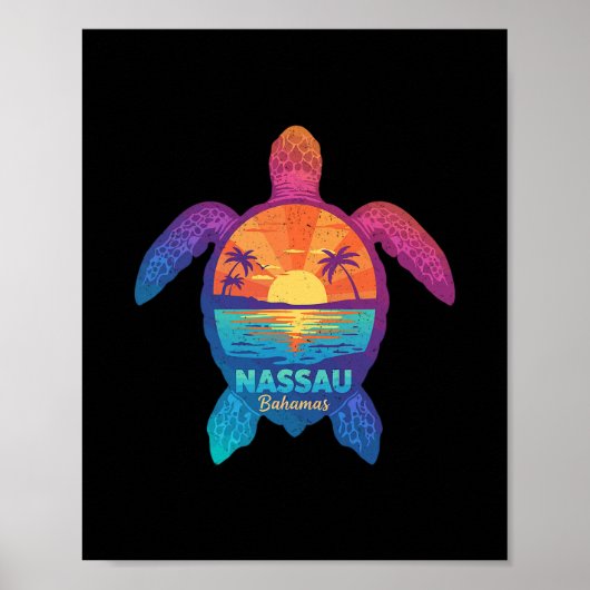 Nau Hamas Tie Dye Sea Turtle Hamas Beach Vacation  ポスター (正面)