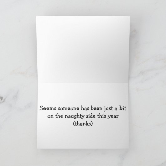 NAUGHT/NICE LISTをチラッと見た感謝してい サンキューカード (内部)