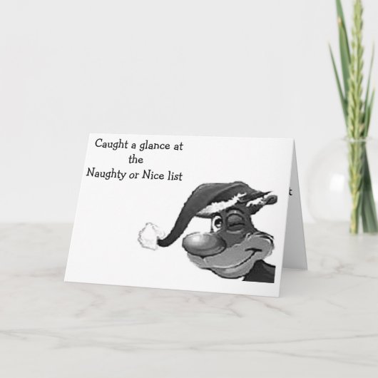 NAUGHT/NICE LISTをチラッと見た感謝してい サンキューカード (正面)