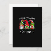 Naughty And I Gnome It Christmas Pajamas Gnomes Fu 招待状 (正面/裏面)