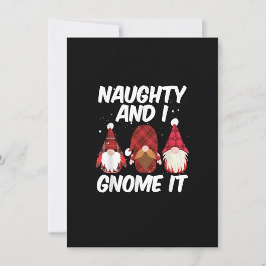 Naughty And I Gnome It Nordic Gnomes Christmas Nau 招待状 (正面)