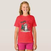 Naughty But Nice Cat Christmas T-shirt Tシャツ (正面フル)
