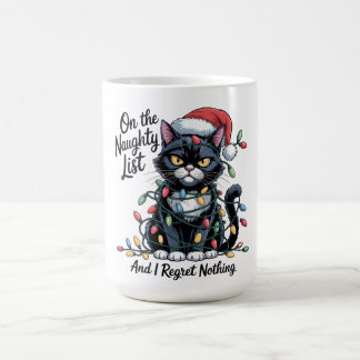 Naughty Cat Christmas Mug – Funny Santa Hat  コーヒーマグカップ