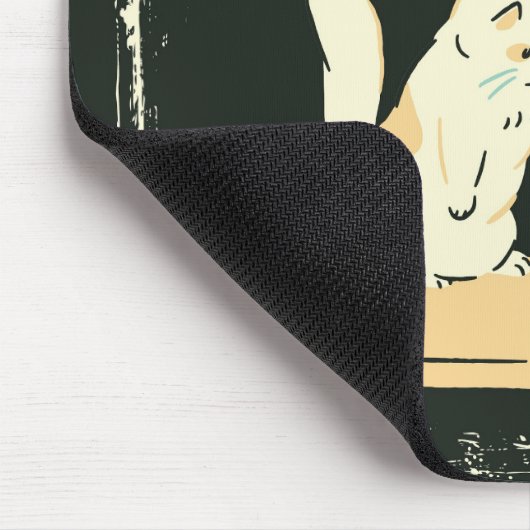 Naughty Cat Stain-Resistant Mouse Pad マウスパッド (コーナー)