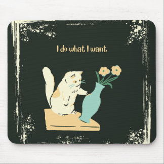 Naughty Cat Stain-Resistant Mouse Pad マウスパッド