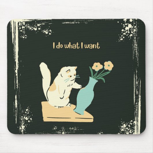 Naughty Cat Stain-Resistant Mouse Pad マウスパッド (正面)