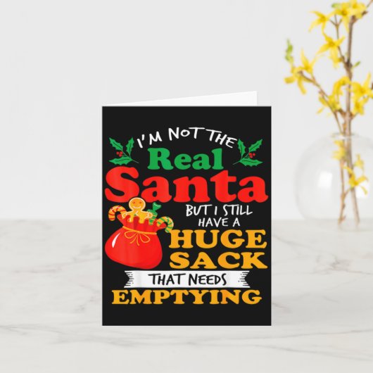 Naughty Christmas For Men Huge Package Sack Dirty  カード (黄色い花)