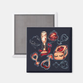 Naughty Dice & Champagne Adult Humor Dark Romance  マグネット (正面/裏面)