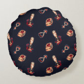 Naughty Dice & Champagne Adult Humor Dark Romantic ラウンドクッション (裏面)