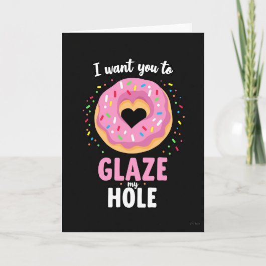 Naughty Donut Glaze Funny Card カード (正面)