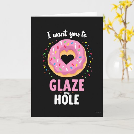 Naughty Donut Glaze Funny Card カード (黄色い花)