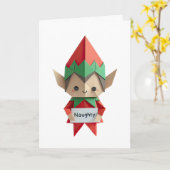 Naughty ELF funny origami christmas naughty list カード (黄色い花)