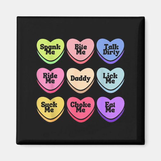 Naughty Heart Candy Daddy Spank Me Adult Humor Cou マグネット (正面)