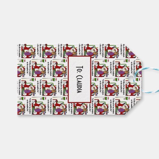 Naughty List ギフトタグ (正面(横))