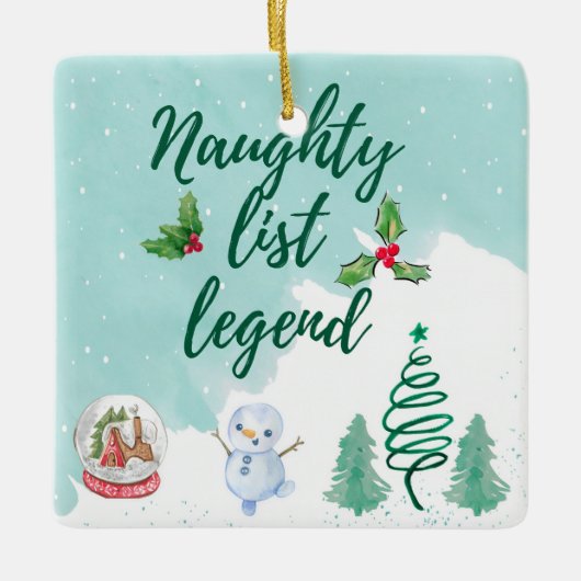 Naughty list セラミックオーナメント (正面)