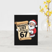 Naughty List Kids Who Say 67 Funny Meme Christmas  カード (黄色い花)