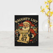 Naughty List Kids Who Say 67 Funny Teacher Christm カード (黄色い花)