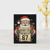 Naughty List Kids Who Say 67 Funny Teacher Christm カード (黄色い花)