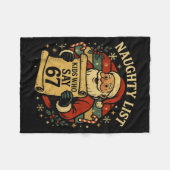 Naughty List Kids Who Say 67 Funny Teacher Christm フリースブランケット (正面(横))